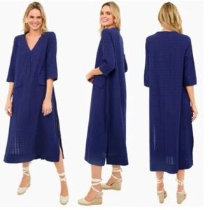Tuckernuck Pomander Place Caroline Midi Caftan, Navy Blue, Size XL, GUC